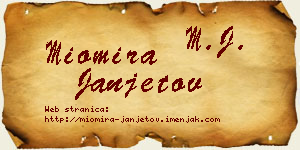 Miomira Janjetov vizit kartica